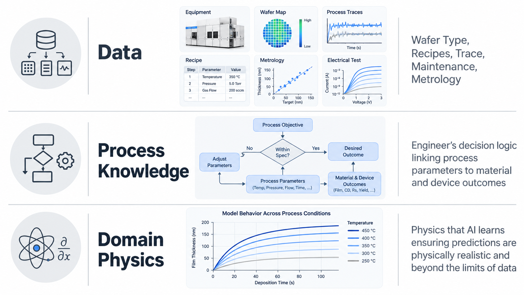Data, process knowledge, and domain physics combined